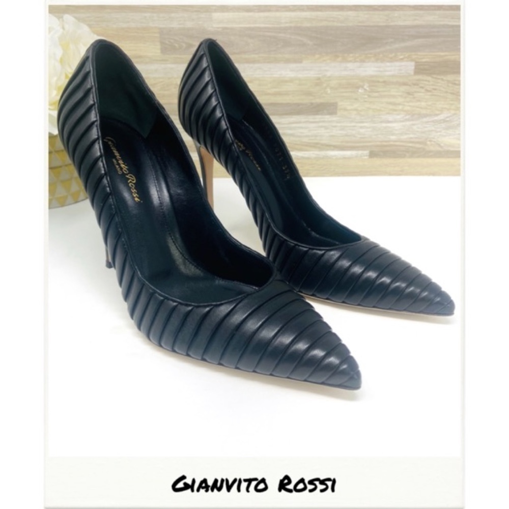 Gianvito Rossi| 105mm Black Textured Leather Pump
